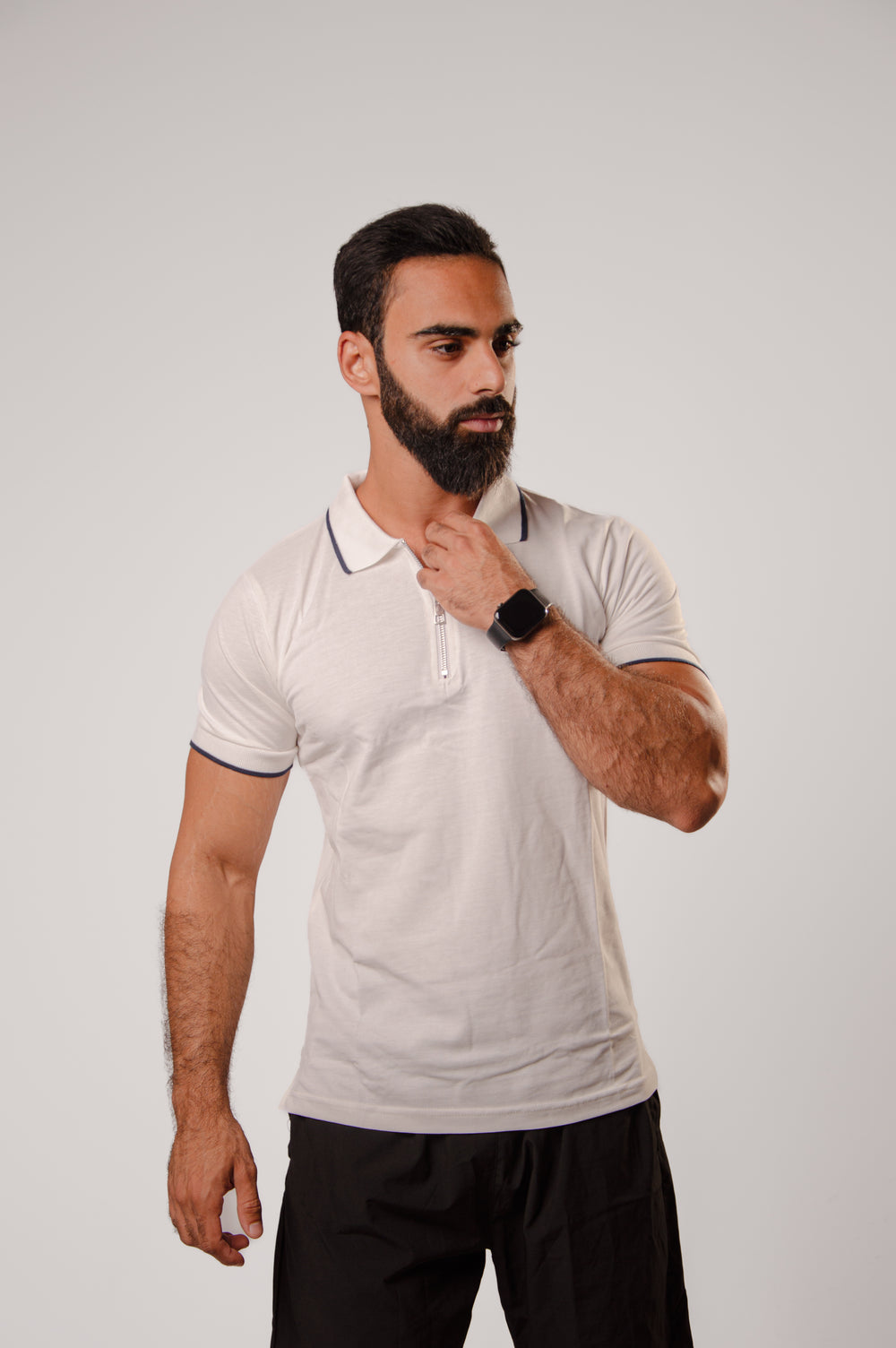 Polo striped collar